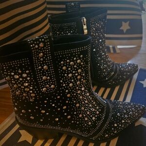 Rhinestone Cowboy Ankle Boots
